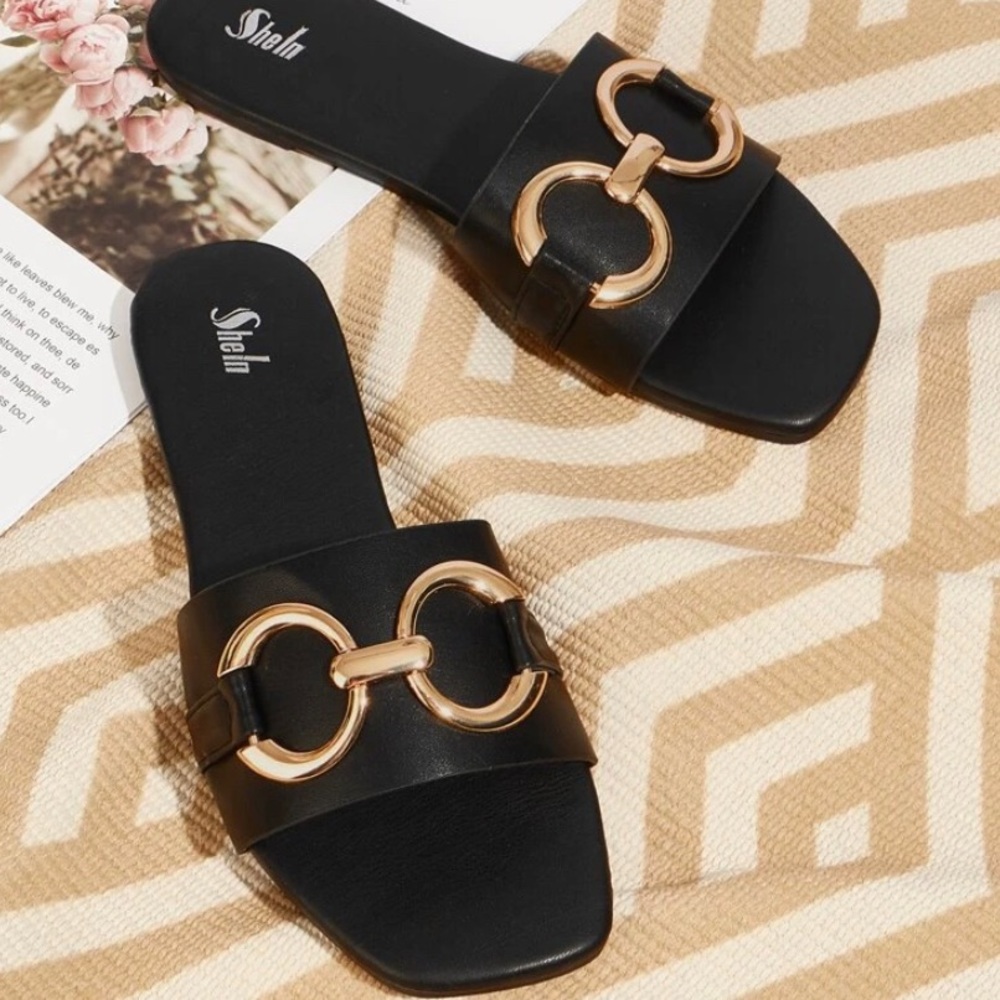 Gold Buckle Sandals